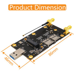 NGFF M.2 to USB 3.0アダプターw/ 2アンテナM2キーB to USBタイプAコンバーターライザーカード3G 4G 5G WWAN LTE用デュアルカードスロット付き - Product Image 5