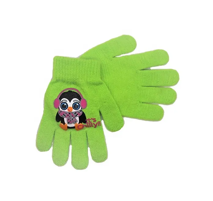Individuelles LOGO großhandel Promo schöne druck winter handschuhe gestrickte handschuhe für kinder