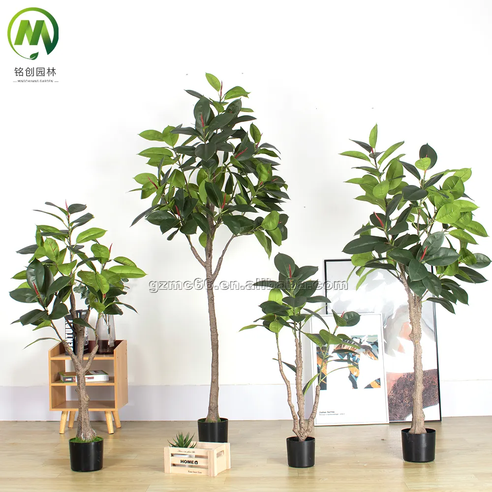 Prix usine Style moderne haute qualité indien arbre en caoutchouc artificiel pour la décoration intérieure Faux plante chêne artificiel