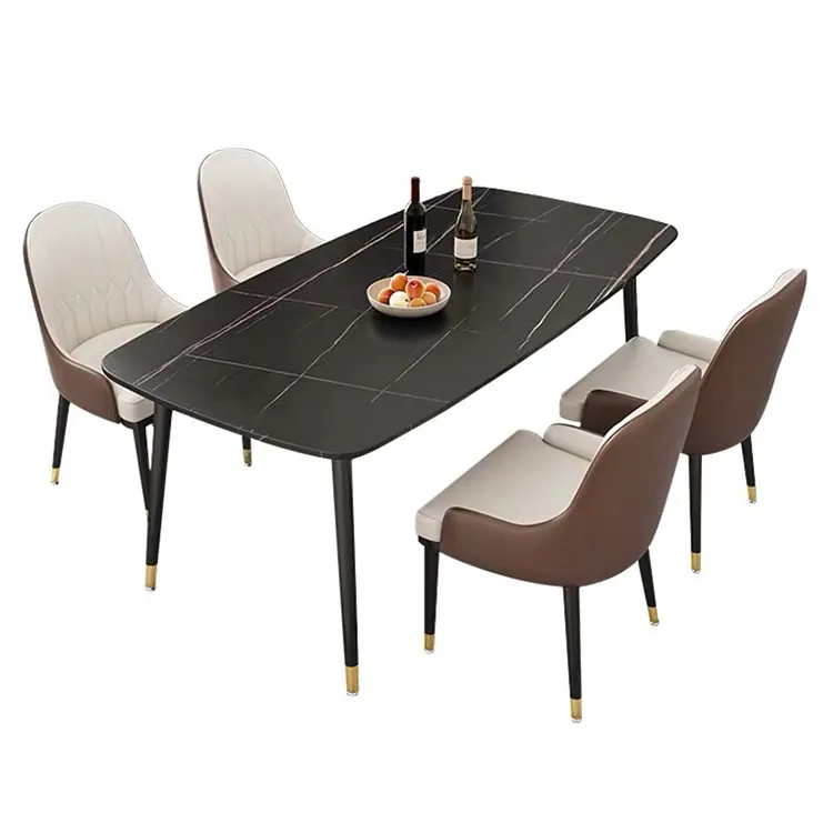 Juego de mesa de cocina nórdica 4 sillas mesa de comedor moderna de mármol y juego de sillas 4 en Tianjin