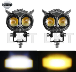 Lkt ไฟ LED สำหรับรถจักรยานยนต์สปอตไลท์ LED สีเหลืองสีขาวดีไซน์ใหม่ไฟตัดหมอก