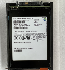 005052556 EMC 7.68TB SAS 12Gbps แฟลช2.5in SSD 118000634 MZ-ILT7T6A D4-2SFXL2-7680 EMC Unity XT 7.68TB Flash 25X2.5 SSD - Product Image 1