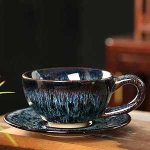 小さなカプチーノラテアートコーヒーマグティーカップ磁器和風窯変換カラフルセラミックカップ