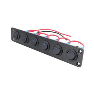 20A 12V DC açık/kapalı SPST anahtarı kontrolü ile 6 GANG nokta ışıklı Rocker anahtarı geçiş Metal Panel - Product Image 1