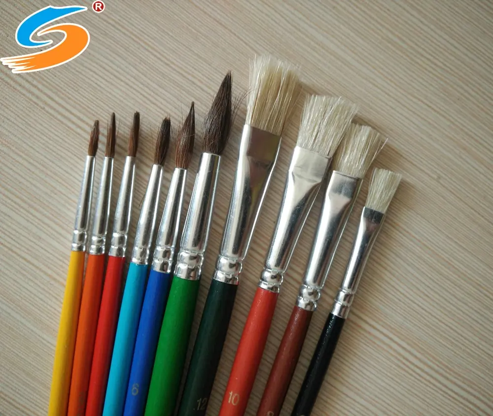 Paint Brush Set Oil 10pcs Professional Paint Brushes Artist for Watercolor Oil Acrylic Painting
