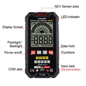 HABOTEST HT125B ราคาต่ำโทรศัพท์มือถือสมาร์ทดิจิตอลมัลติมิเตอร์จริง RMS - Product Image 4