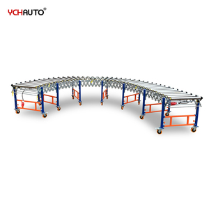 Portable Flexible <strong>and</strong> Extendable Rotating Conveyor Belt Adjustable Roller Conveyor System Table with Scale Display - Product Image 4