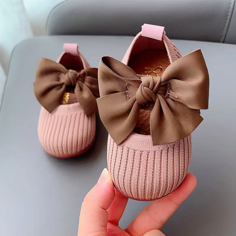 2023 printemps chaussures en cuir pour filles nouvelle version coréenne bowknot bouche 1 an petite princesse bébé chaussures pour tout-petits à semelle souple
