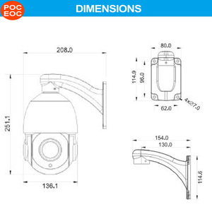 Anxinshi PoC & EoC พาวเวอร์ซัพพลาย H.265,5.0MP ใหม่โปรเซสเซอร์32บิต HD IP IR กล้องวงจรปิดความเร็วสูงแบบโดม - Product Image 5