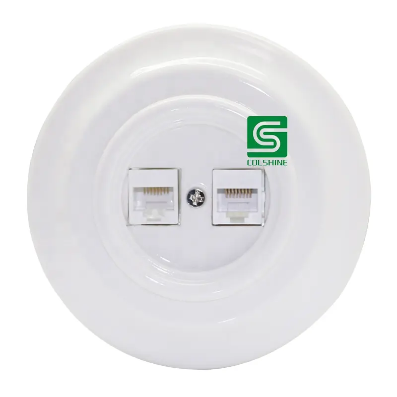 Cerâmica Internet RJ45 Tomada De Tomada RJ11 Soquete Retro Loft Porcelana Socket DIY