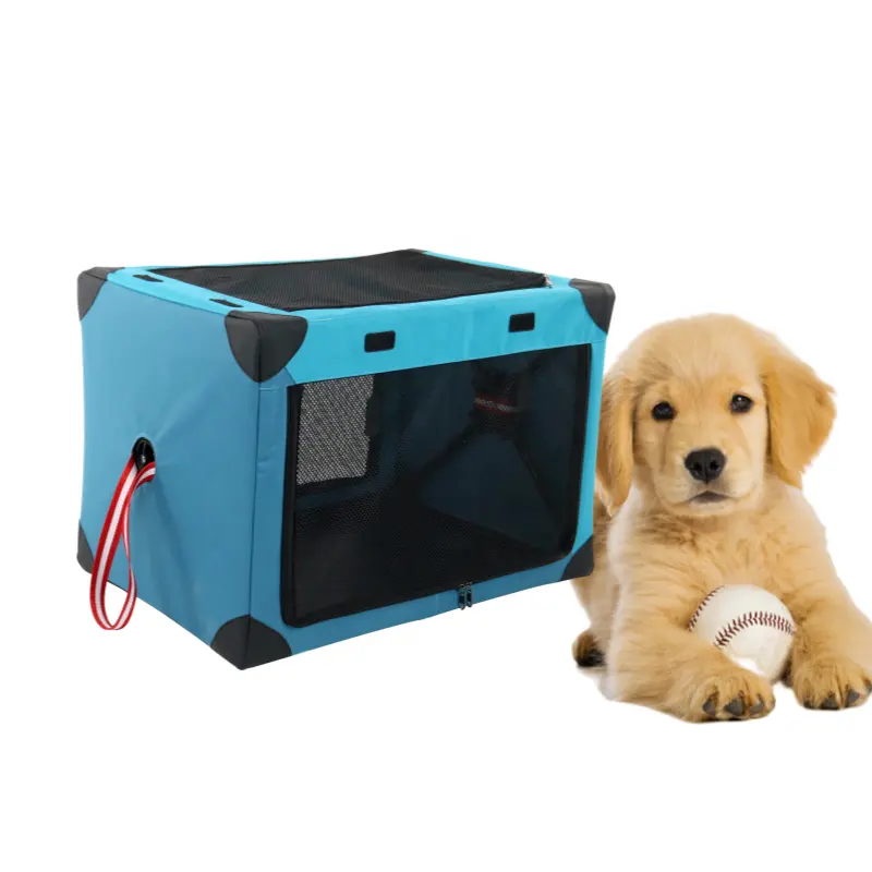 Factory Supply Dog Crate Cat Folding Pet Dog And Kitten Carrier For Travel Cat Pet Carrier Dog Crate for Large Pet Easy Fold