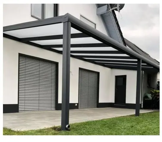 Elektrische Garten fernbedienung im Freien Regens ichere Lamellen-Kits Aluminium-Pergola mit Polycarbonat dach