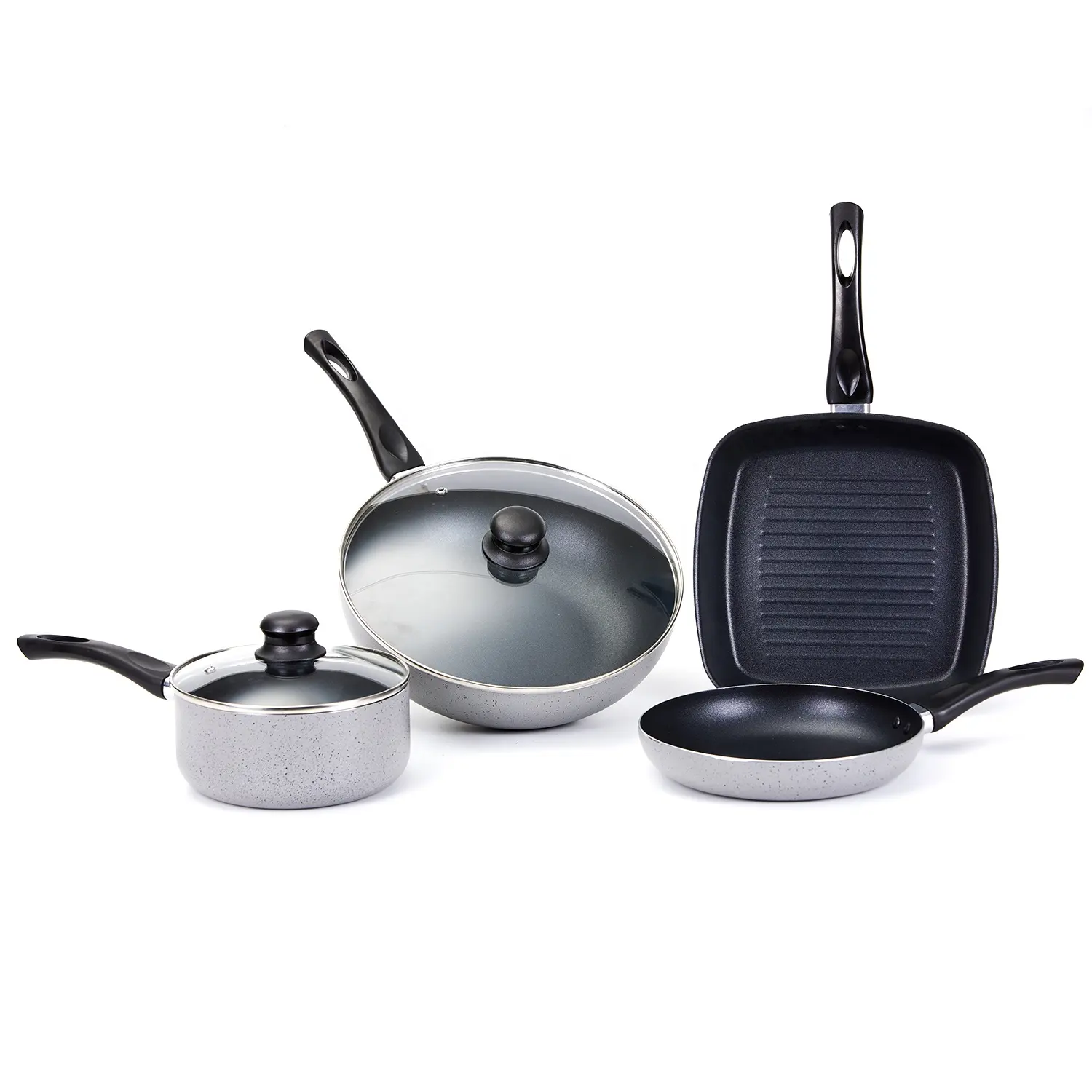 Chino de Mini revestimiento de mano de acero inoxidable Wok Pan Set 4 Pcs utensilios de cocina oferta conjunto