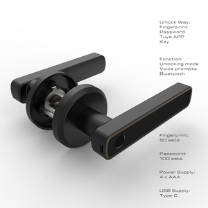 Parmak izi iç giriş akıllı elektrikli kapı kolu kilidi şifre anahtarsız akıllı kapı kolları kilitleri - Product Image 3