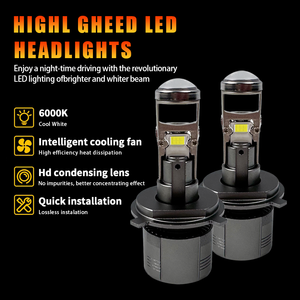 โปรเจ็คเตอร์สุดสว่างสำหรับไฟหน้า LED เลนส์รถ H4ขนาดเล็ก Bi LED luces bulb bombillos สำหรับ H3 H1ทั่วไป880 881 H7 H8 H11 H13 - Product Image 2