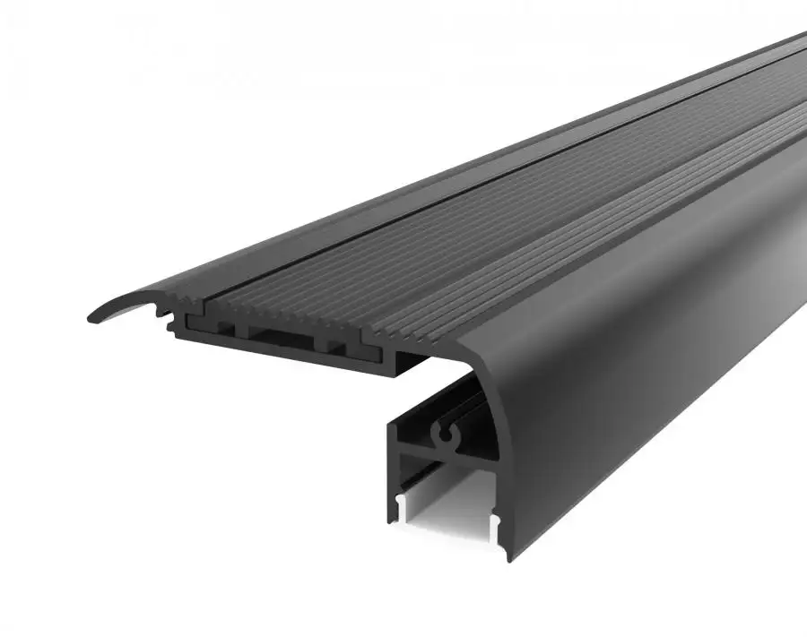 Teatro y cine luces de paso antideslizante negro anodizado aluminio escalera husmeando para Led Luz de perfil-SDW070