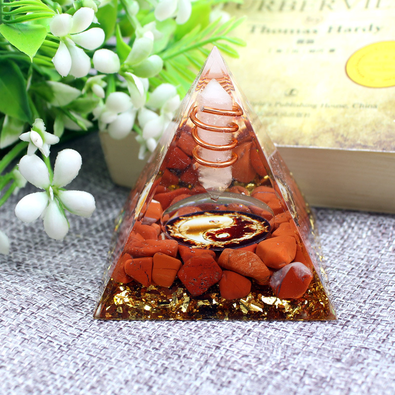 White crystal pillar, Tai Chi red jade