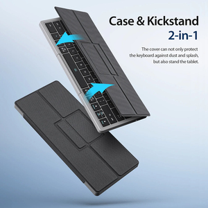 Mini teclado inalámbrico Teclado plegable multidispositivo con panel táctil Cubierta extraíble Soporte plegable Teclado recargable - Product Image 4