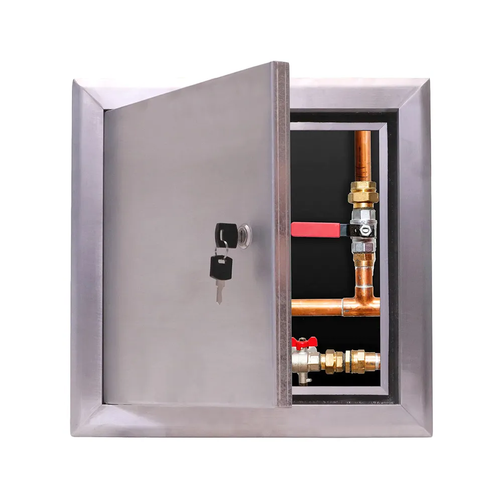 לוח גישה אלומיניום HVAC לוח גישה לדלת אש מבודד עם מנעול ומפתח לתקרת קיר הצד