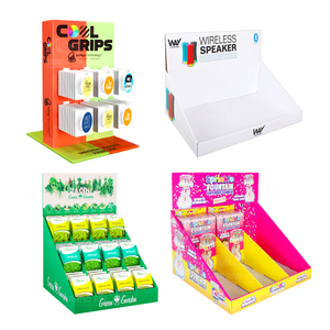 Cajas de exhibición de mostrador de cartón personalizadas Mesa de papel reciclado Gancho superior CDU Unidad de exhibición Expositor plegable