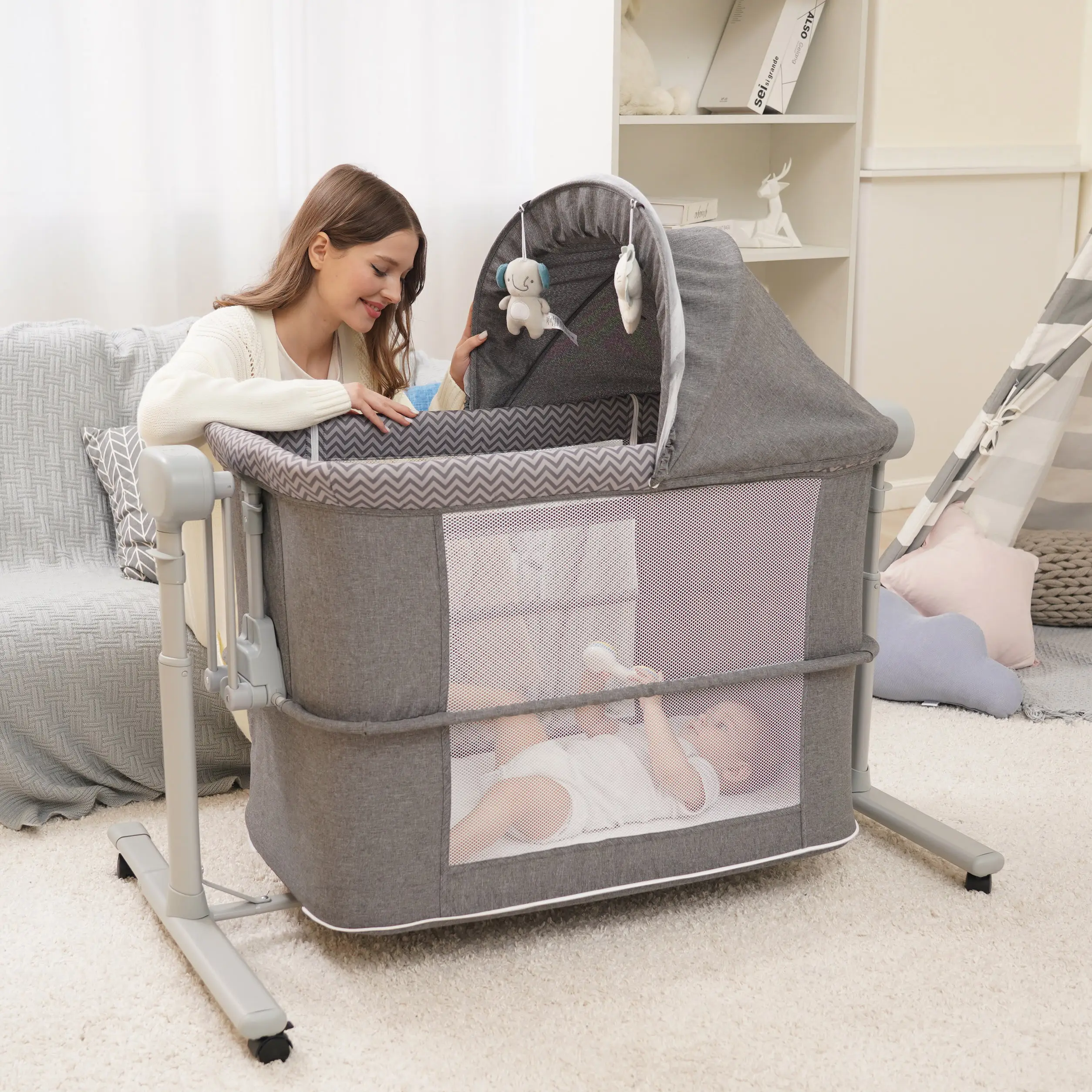 Cuna multifuncional fresca Uso Cuna automática Babi Rocker Niños Mecedora eléctrica Cama para bebé