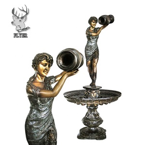 Su özelliği ile cornustatue a heykeli ile yaşam boyutu bronz çıplak Gargoyle Lady kız bahçe heykeli