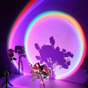 Neue 360-Grad-Drehung Bunte Stativ-LED 50 Kunststoff-Projektions licht Sonnen untergang Lampen projektor