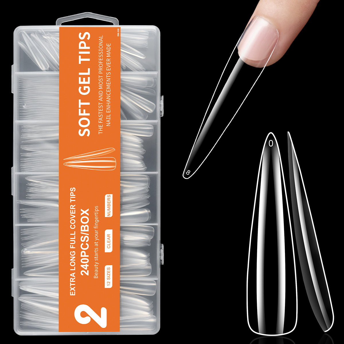 02#240 faux ongles extra-longs