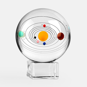 3D güneş sistemi küre lazer gravür 80mm kristal cam küre özelleştirmek görüntü kristal güneş sistemi topu - Product Image 2