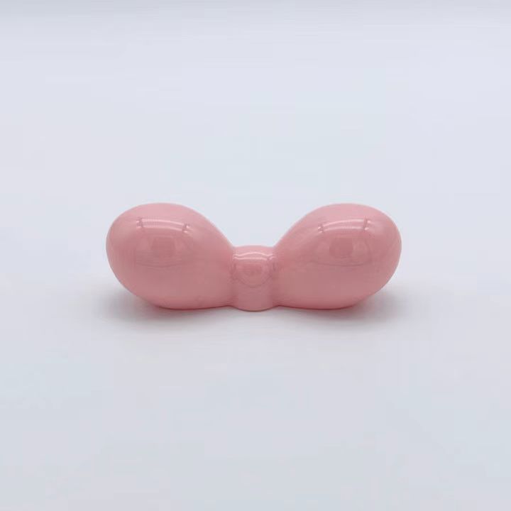 Pink round-headed bow, 6.7cm x 2.4cm