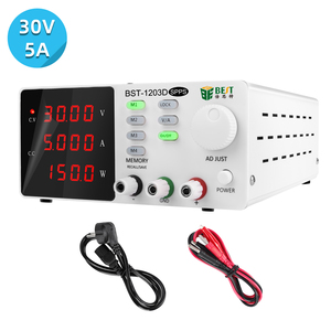 4桁のディスプレイを備えた30V5Aトリプル出力可変調整可能線形安定化DC電源 - Product Image 1
