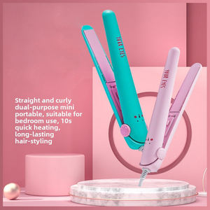 女性用2-in-1セラミックプレートヘアアイアンスタイリングツールミニ電気<span class=keywords><strong>LED</strong></span>ディスプレイヘアストレートヘアアイロン & カーラー1年保証付き