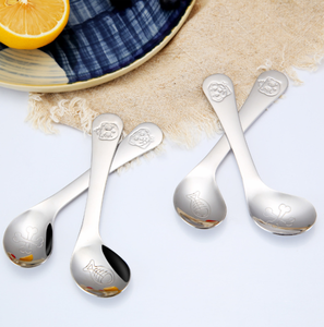 DFT13 Cartoon Mini Children Spoon Fork Set Baby Feeding Spoon Stainless Steel Kids <strong>Eating</strong> Cutlery Baby Flatware Christmas <strong>Gift</strong> - Product Image 3