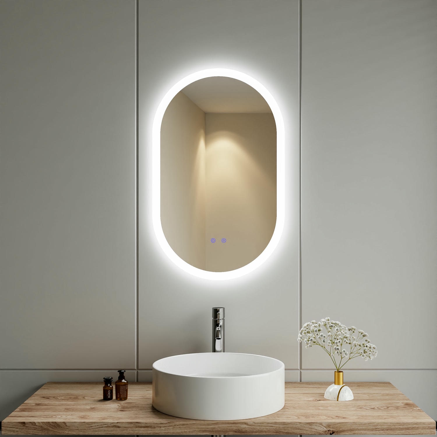 Miroir de salle de bain ovale PC DP518