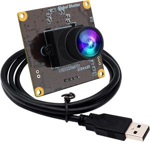 ELP 5MP Global Shutter 50fps Módulo de cámara USB Gran angular Sin distorsión Alta velocidad 60fps Mini PC Cámara web para captura de movimiento - Product Image 1