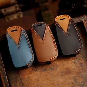 Kaynak fabrikadan hakiki deri anahtar kutusu Audi anahtar durumlarda Q3/A3 araba anahtarı durumlarda ve çılgın at deri için uygundur - Product Image 3