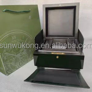 豪华男士手表储物盒高端可定制木箱，配有其他品牌天鹅绒皮革制成的Poedagar表带 - Product Image 4