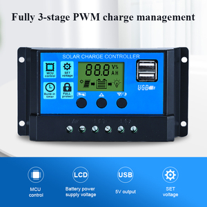 SUYEEGO Smart PWM Solar Panel <strong>Controller</strong> Regulator 24V 12V <strong>DC</strong> to AC <strong>Output</strong> 10A 30A 50A 60A 20A 40A Auto Solar Charger <strong>Controller</strong> - Product Image 4