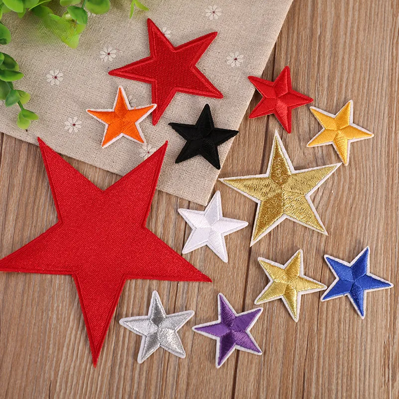 Fourniture de patchs de logo en fer pour vêtements Différents styles d'accessoires de patch de broderie petite étoile à cinq branches