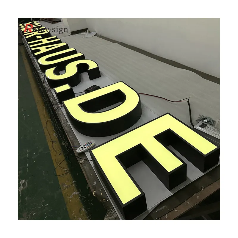 Wall front business logo for full color rgb 3d illuminates led front lit channel letters light sign