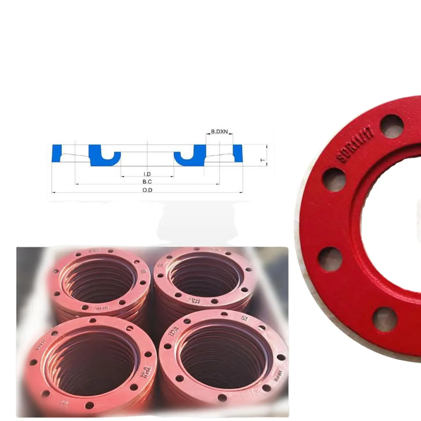 연성 철 백업 링/플랜지, PN16, pe 피팅 ASTM, 인치, ANSI B16.5 150LBS DN150 A105 ASME B16.5