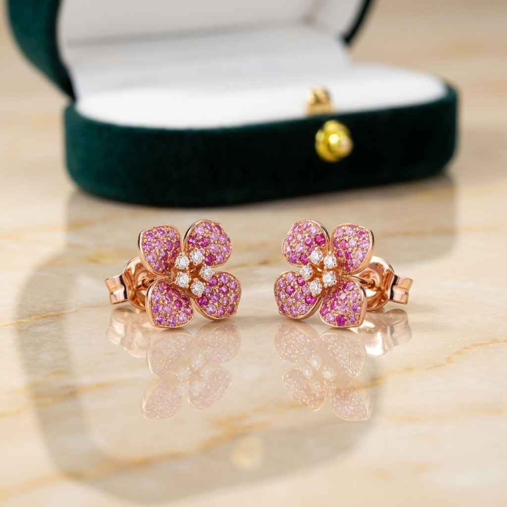 Boucles d'oreilles en or rose