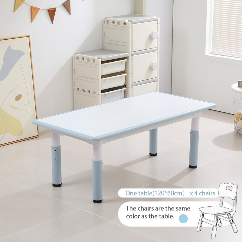 Blue-One table (120*60cm) X 4 chairs