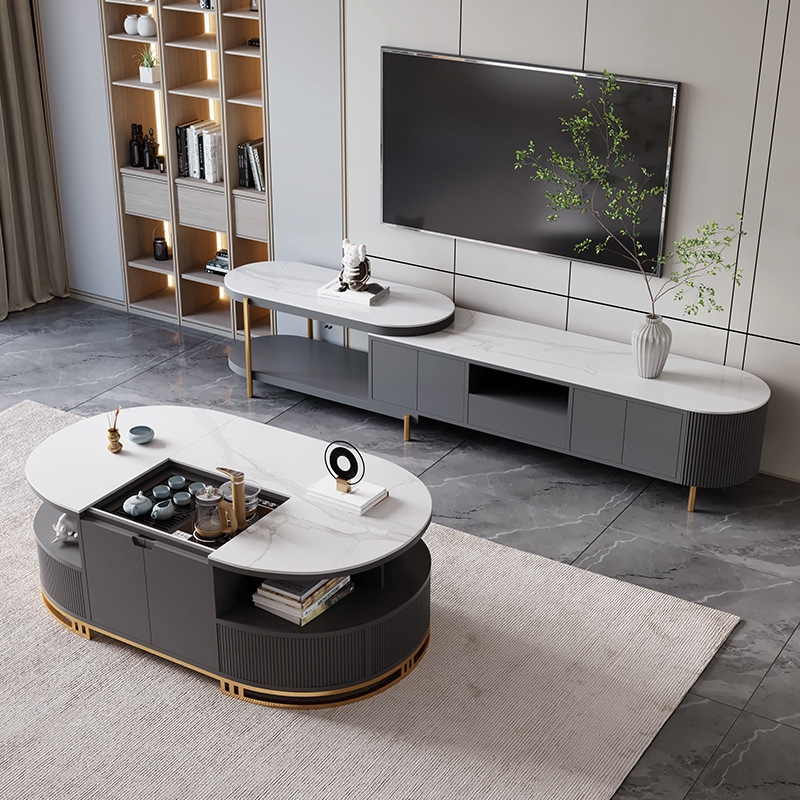 Dark gray (coffee table and TV stand)
