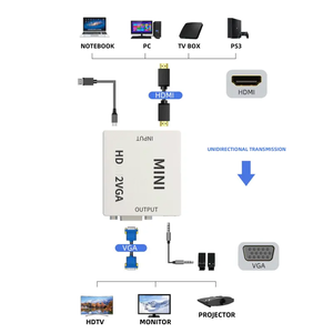 High Quality HDTV Converter Adapter with 3.5mm Audio Support PC to <strong>TV</strong> HD <strong>Computer</strong> to <strong>TV</strong> Video signal <strong>Output</strong> HDTV 2VGA Converter - Product Image 6