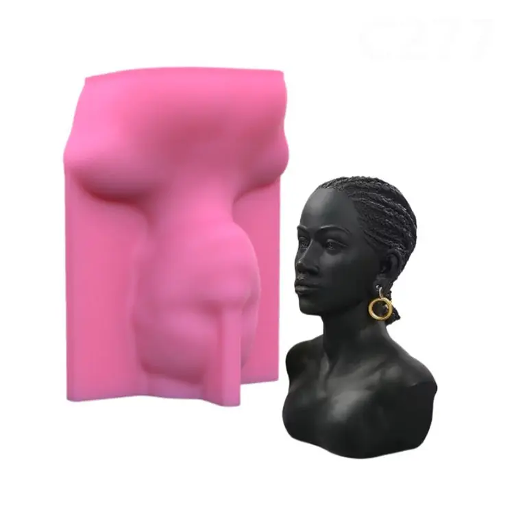 Cabeza de retrato de mujer africana, molde de silicona, adornos decorativos de yeso, molde de fundición de regalo, herramienta de fabricación de joyería artesanal