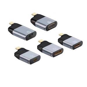 Type-C to DP/HDTV/VGA/迷你DP/RJ45以太网适配器4k高清视频转换器usb-c适配器，带PD电源 - Product Image 1