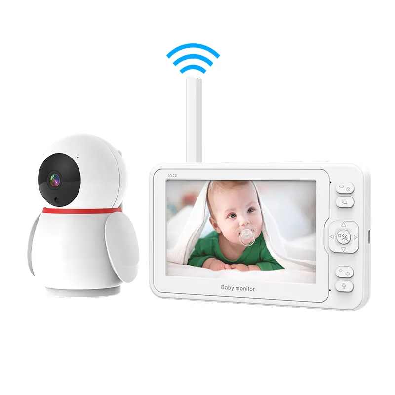 JideTech 1080P 5 Inch Security Cameras With Monitor Wireless WIFI Baby Monitor IP Surveillance Camera