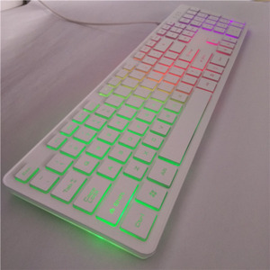 Teclas cuadradas de chocolate de color blanco o negro con cable USB que ilumina el teclado LED con funciones multimedia - Product Image 5