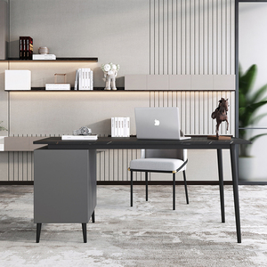Italian Light Luxury Marble Table Home <strong>Computer</strong> Office Table Study Marble <strong>Desk</strong> with Cabinet <strong>Simple</strong> <strong>Desk</strong> - Product Image 1